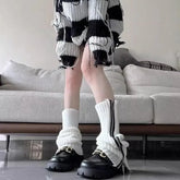 Zip Up Knitted Leg Warmers | Y2K Fashion Cute Leg Warmers - KawaSocks